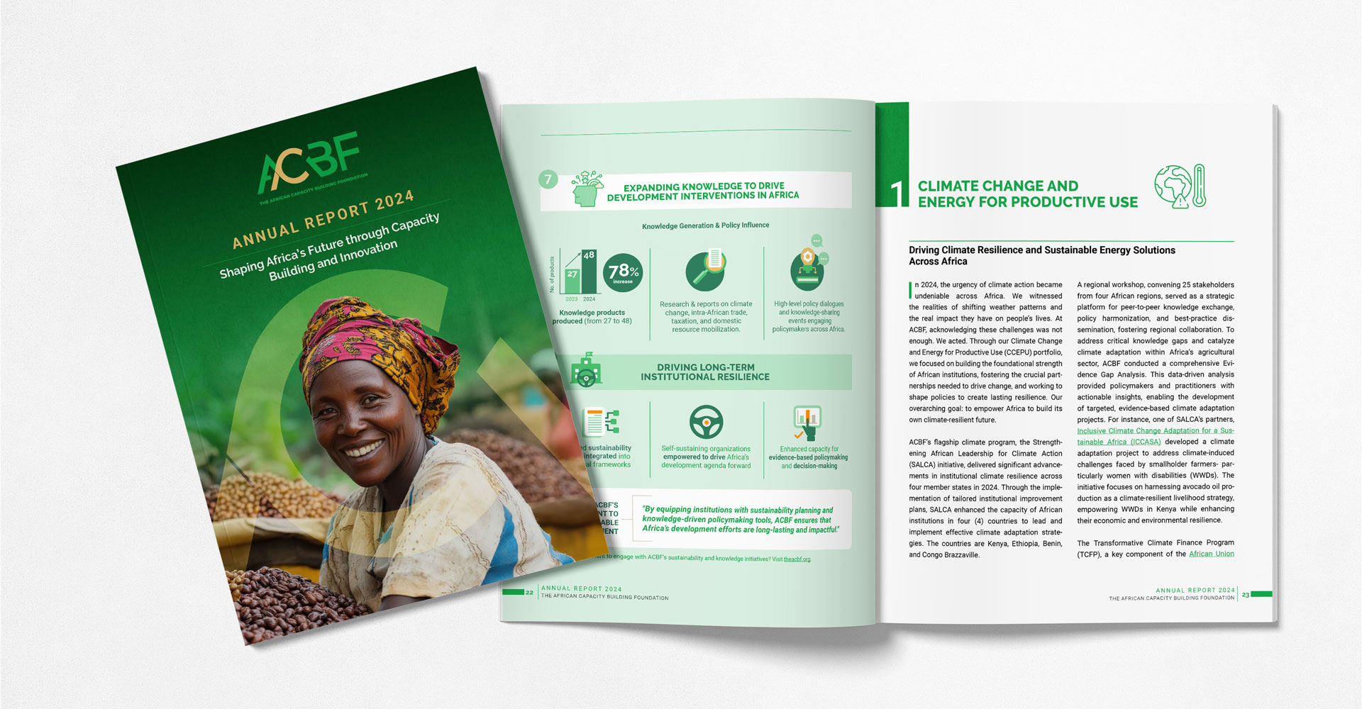 ACBF Annual report 2024 Cover & open spread
