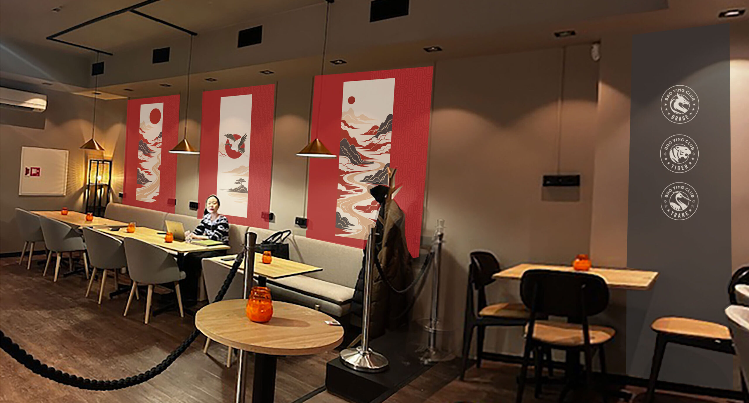 Bao Ying Restaurant Interior design and artwork