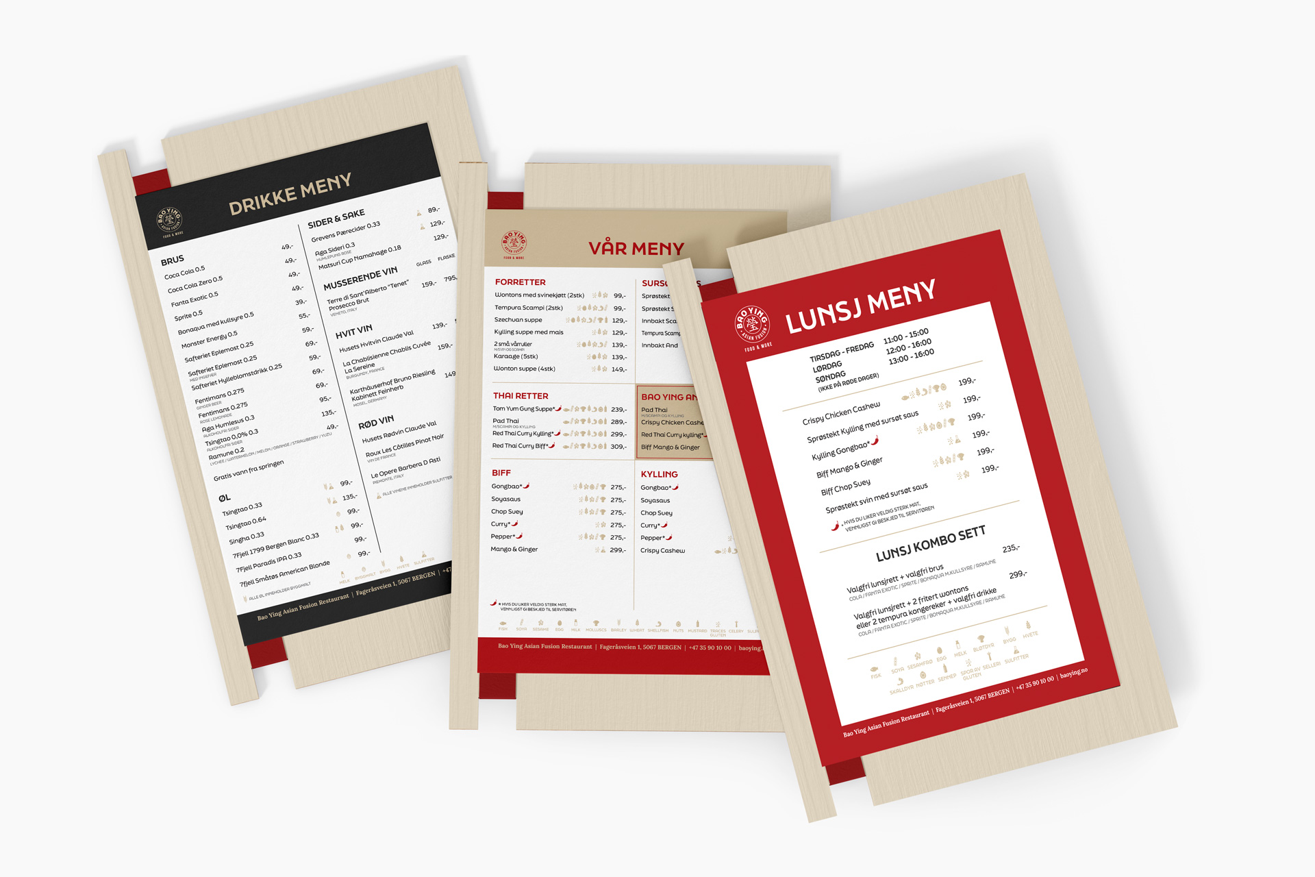 Bao Ying Menus